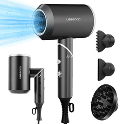 UBEGOOD Secador de Pelo 2000W, Profesional Secador Plegable con Difusor Secador de Pelo Iónico Viajes Hair Dryer Equipado con 2 Velocidades 3 Temperat en oferta