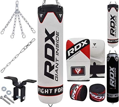 RDX Saco de Boxeo Relleno MMA Muay Thai Kick Boxing Artes Marciales con Soporte Pared Cadena Guantes 8PC 4FT 5FT Punching Bag