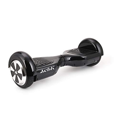 ACBK - Patinete Eléctrico Hover Autoequilibrio con Ruedas de 6.5" (Luces Led integradas), Velocidad máxima: 10-12 km/h - Autonomía 10-20 km, Negro