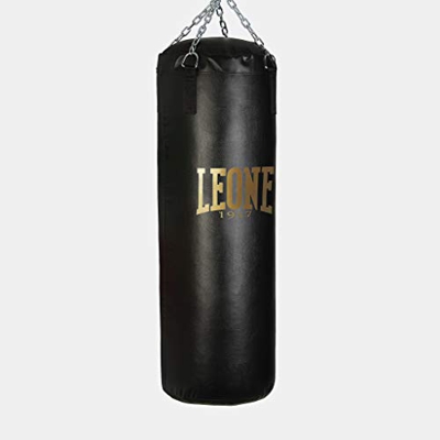 LEONE 1947 – Saco de Boxeo Home Training 30 kg, Negro con Logotipo Dorado, Unisex – Adulto