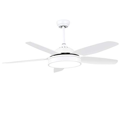 SOLLA LED Ventilador de Techo con Luz, Silencioso, 5 Aspas, Mando a Distancia, 42" de Diámetro, 6 Velocidades,Temporizador, Motor DC