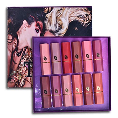 Set de lápiz labial mate Fashion de 12 colores, bálsamo labial hidratante mate, duradero, mantener un hermoso maquillaje, agregar un sentido de la mod