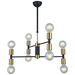 Homemania 1525-73-08 Lámpara de techo Drone Negro, Oro Metal, 60 x 60 x 85 cm, 8 x E27, 40 W características