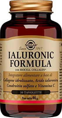 Solgar Ácido Hialurónico Complex, Prevención del Envejecimiento, Reparación de Piel Apagada y Deshidratada, Contiene Vitamina C, 30 Comprimidos