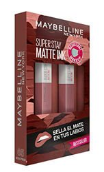 Maybelline New York, SuperStay Matte Ink, Cofre 2 Pintalabios Permanentes Líquidos de Larga Duración, Efecto Mate, Maquillajes Labiales, Tono 65 Seduc precio