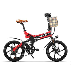 cysum RT-730 Bicicleta eléctrica Plegable 20 Pulgadas Bicicleta eléctrica 48v 8ah batería Oculta (Rojo) precio