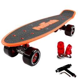 FunTomia® Mini Board monopatín Skateboard 57cm - Big Wheel 65mmx45mm (80A) - Rodamiento ABEC-11 (Naranja - Gran Rollo + T-Tool) precio