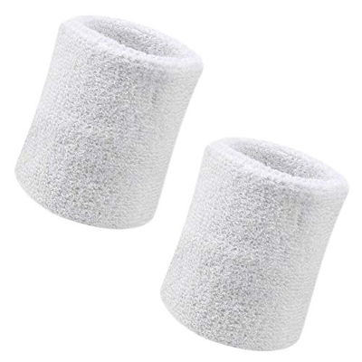 Vidillo Muñequera Deportiva, 2 Pack Sweatband 4 Pulgadas Deportes Sweatband Muñequera Suave Espesar Algodón, para Tenis Gimnasia Fútbol Baloncesto, Co