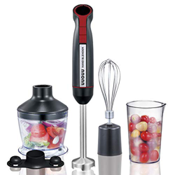 Batidora de mano 4 en 1 800W 20 Velocidades ajustables, Batidora Multifunción con Picadora 500ml, Vaso Medidor 600ml, Batidora de Varilla, Cuchillas d en oferta