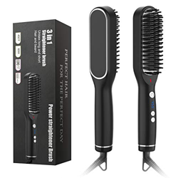 kNMY Cepillo Para Alisar Barba 3 en 1 Alisador Pelo para Hombres y Mujeres,Profesional Multifuncional Cepillo Pelo Alisador Electrico con Lcd Pantalla precio