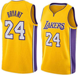 Shelfin Maillots Kobe Bryant No.24 Los Angeles Lakers - Camiseta de verano para hombre, diseño de uniforme de baloncesto (color: amarillo b, tamaño: p precio