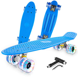 Caroma Skateboard Completo para Principiantes, 22 Pulgadas Monopatín Retro Mini Cruiser con Ruedas Led Light Up para Adolescentes Niñas Niños Adultos  precio