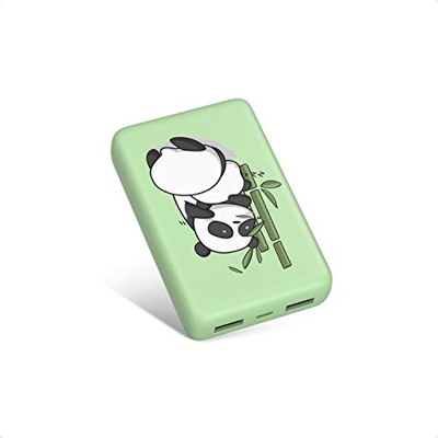 IEsafy Power Bank Panda 10000mAh Bateria Externa con 2 Salidas USB 12W Cute Mini Cargador Portátil con Carga Rapida para Dispositivos Inteligentes y M