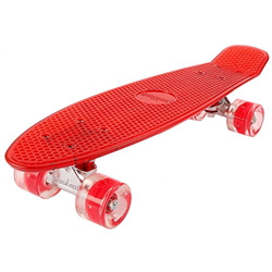 FunTomia Mini Board monopatín Skateboard 57cm - con o sin LED Ruedas - Wheel 59mmx45mm (82A) - Rodamiento ABEC-11 (Rojo/Rojo - con LED V2) precio