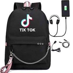 JDSWAN TIK Tok Mochila de USB Backpack computadora portátil y Mochila para Mochila Informal Lápices Mochila de Portátil（20-35L） en oferta