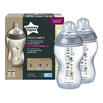 Tommee Tippee – 42262171 – Biberón decorado de 340 ml x 2 Rose