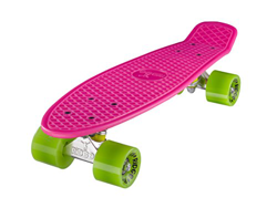 Ridge Skateboard 55 cm Mini Cruiser Retro Stil In M Rollen Komplett U Fertig Montiert, Unisex, Rosa/Verde (Rose/Vert) precio