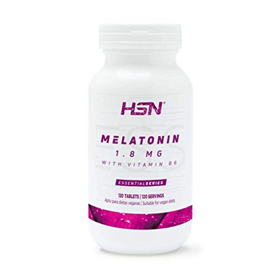 HSN Melatonina 1,8mg Dormir Mejor + Mejorar el Sueño + Descanso por la Noche + Combate los trastornos del Sueño, Estrés y Fatiga, Jet Lag | Vegano, Si