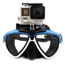 TELESIN Vaso de Buceo de Silicona con máscara de Buceo Desmontable Máscara de Buceo Gafas de natación para Deportes Cámara GoPro HD Hero 2 3 4 5 6 (Az en oferta