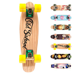 Monopatín patineta Retro Madera Skateboard Completo niños jóvenes Adultos Mejor Calidad Robusto Ligero Ruedas un Skateboard Madera (Old School) precio