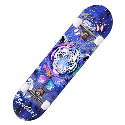 LVSEDE Skateboard Arce De 7 Capas Skateboard 79 * 22 * 13Cm Cuatro Ruedas Tabla Skate Soporte De Aleación De Aluminio Amortiguador Monopatines Princip