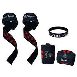 Pack de Muñequeras y Straps para Gym, Crossfit, Halterofilia y Levantamiento de Pesas-Pulsera de Regalo en oferta