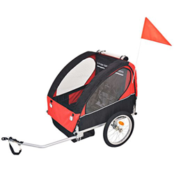 vidaXL Remolque de Bicicleta para Niños Rojo y Negro 30 kg Carrito para Bici características