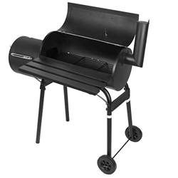 Greensen Parrilla De Carbón para Barbacoa, Ahumador para Jardín Al Aire Libre, Carrito para Barbacoa con Ruedas y Medidor De Temperatura para Camping, en oferta