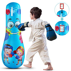 Saco de boxeo inflable para niños, saco de boxeo de pie libre para aliviar el estrés, bolsa de aire para niños y niñas en oferta