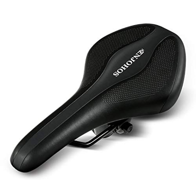 ENJOHOS Hombres Mujeres Silla de Bicicleta de Cuero Acolchada Silla de Bicicleta de montaña Profesional Silla de Montar de Bicicleta MTB Cojín de Bici