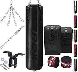 RDX 8PC Saco de Boxeo 4ft 5ft y Guantes para Entrenamiento, Relleno Kara Bolsa de Boxeo con Soporte Techo, Cadena para Muay Thai, MMA, Sparring, Kick  características