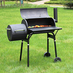 GOTOTOP Parrilla de Barbacoa con Ruedas, Barbacoa de Carbón de Acero con termómetro para picnics al Aire Libre, Jardín y Patio, 92 x 110cm precio