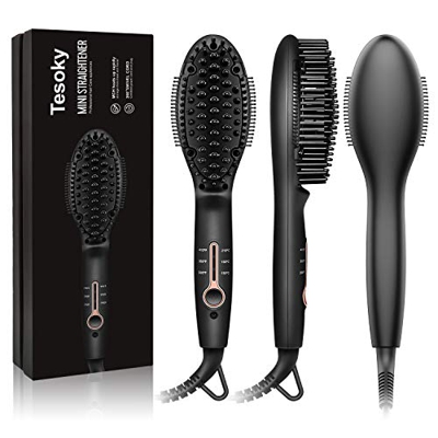 Tesoky Cepillo eléctrico alisador de pelo con tecnología iónica, Cepillo Plancha Antiestático Para el Cabello Grueso/Delgado/Fino/Ondulado/Rizado