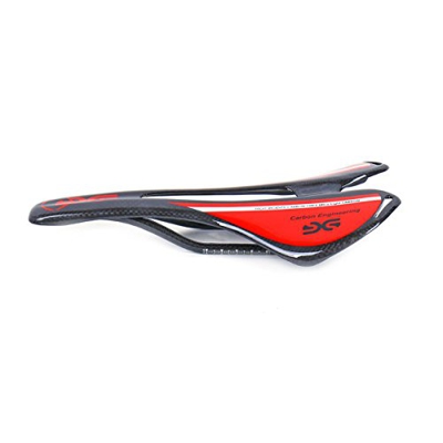 ELITA ONE Super Ligero de Fibra de Carbono Ciclismo Sillines,Bicicleta de Carretera/Bicicleta de montaña Carbono Sillines (Rojo Brillante)