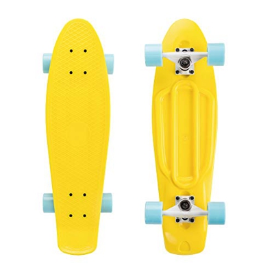 SKATEBOLT Alouette - Tabla completa de monopatín de 55,88 cm para niños y niñas para principiantes, cubierta de plástico de alto rebote con ruedas de 