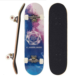 Sumeber Skateboard Patineta para Principiantes, 80 x 20 cm, Tabla Completa con rodamientos ABEC-7, monopatines de Doble Patada, Regalo de cumpleaños p precio