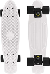 Skateboard 55cm/22inch para Principiantes Adultos y Niños, Mini Cruiser Retro Skateboard con All-in-One Skate 4 PU Ruedas (Blanco) precio