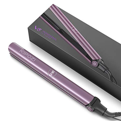 KIPOZI Plancha de Pelo Profesional, Plancha de Pelo Iónico V5 con Placa de Titanio, Plancha y Rizador 2 en 1 con Dual Voltaje y Ajustable Temperatura, en oferta