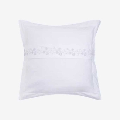 Funda de cojín Algodón Percal - Jasmin 055x055 cm Blanco