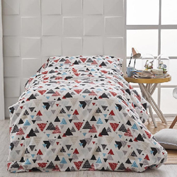 Juego funda nórdica Algodón 3p - Triangulos cama 150 o 160 cm Gris características