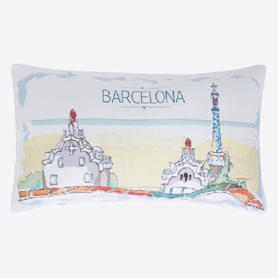 Funda de cojín - Parc Güell 030x050 cm Blanco