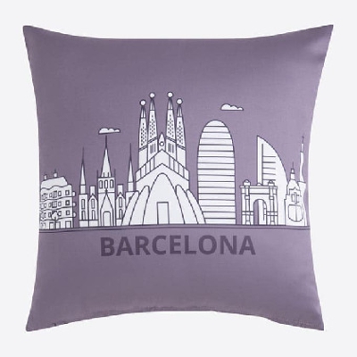 Funda de cojín - Skyline White 045x045 cm Plomo