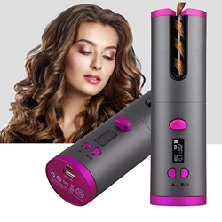 Rizador de pelo automático inalámbrico, rizador de pelo inteligente, multifunción, temperatura ajustable con pantalla LCD, 6 configuraciones de temper precio