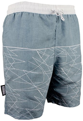 Guggen Mountain Banador de Natacion para Hombre Traje de Bano Rayas Deportivos Short para Natacion Playa Piscina Gris Blanco M características