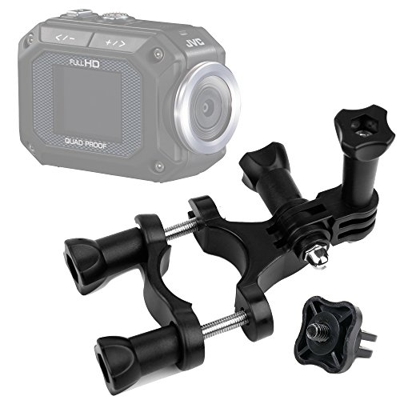 DURAGADGET Soporte Regulable para Manillar De Bicicleta para JVC GC XA1 Adixxion + Adaptador con Tornillo 1/4"