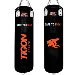 Tigon Heavy Rexion - Saco de boxeo de piel con relleno de 4 pies para artes marciales mixtas de boxeo y entrenamiento de Muay Thai en oferta