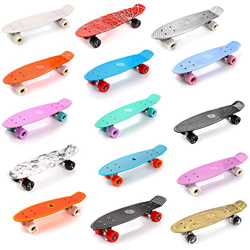 meteor Monopatín patineta Retro plástico Skateboard Completo niños jóvenes Adultos Mejor Calidad Robusto Ligero Ruedas un Buen Regalo en oferta