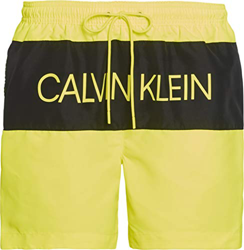 Calvin Klein Medium Drawstring Bañador, Amarillo (Safety Yellow ZAA), Hombre características