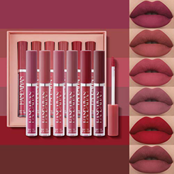 Mimore Lápiz labial 6pcs / set Kit de brillo de labios de lápiz labial líquido mate Kit de regalo de lápiz labial líquido resistente al agua de larga  en oferta