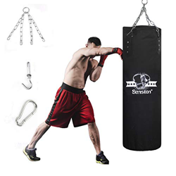 Senston Saco de Arena de Boxeo para Trabajo Pesado, Hanging Canvas Hollow Punch Bag para Entrenamiento de Taekwondo, Boxeo y Muay Thai en oferta